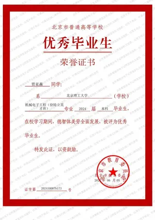 Outstanding Graduate of Beijing